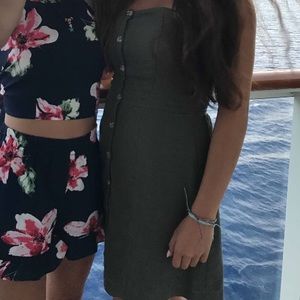 strapless olive green dress!